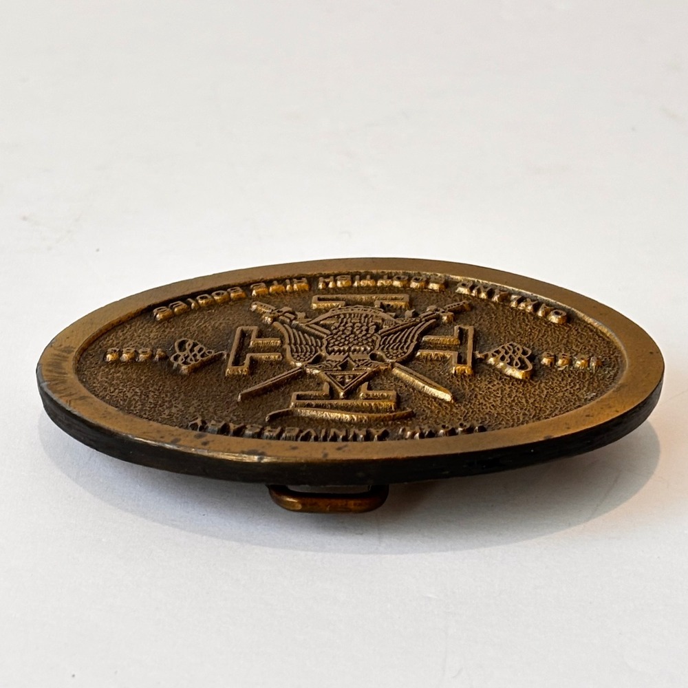Vintage Brass Belt Buckle Scottish Rite Oakland California 100th Anniversary 80s - Picture 6 of 6